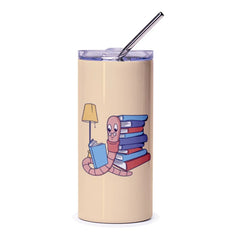 Cute Worm Reading Books Design Tumbler Drinkware product type