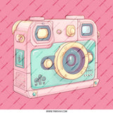 Cute Cartoon Camera Pinback, Retro Camera Badge, Pink Photography Button, Gift for Photographers, Colorful Camera Pin - Tawshia