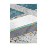 Abstract Geometric Photographic Print, Modern Art Home Decor, Teal Gray Gold Wall Art, Minimalist Print, Contemporary Design - Tawshia