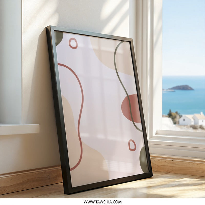 Abstract Shapes Wall Art, Minimalist Print, Modern Home Decor, Geometric Art, Neutral Tones, Wall Art - Tawshia