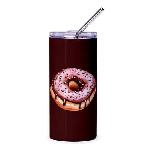 Pink Donut Tumbler, Food Lover Gift, Sweet Treat Tumbler, Dessert Tumbler, Sprinkle Donut, Coffee Tumbler, Water Tumbler, Cute Drinkware - Tawshia