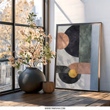 Abstract Geometric Art, Modern Wall Decor, Circle and Line Print, Contemporary Home Art, Minimalist Wall Art - Tawshia