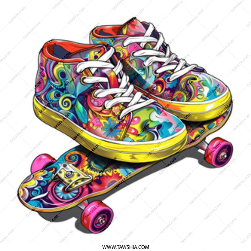 Skateboard Shoes Mug, Colorful Pattern Mug, Skateboarding Lover Gift, Unique Design Mug, Trendy Mug Gift - Tawshia