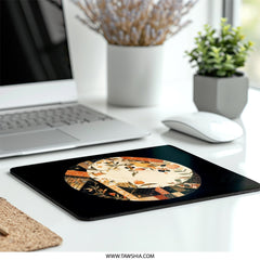 Floral Patchwork Mouse Pad, Abstract Art Mousepad, Quilted Design, Unique Desk Decor, Computer Accessory, Gift Idea - Tawshia