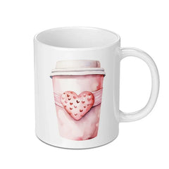 Watercolor Heart Mug, Valentines Mug, Coffee Lover Gift, Cute Mug, Love Mug, Unique Mug, Gift for Her, Romantic Gift, Mug for Boyfriend - Tawshia