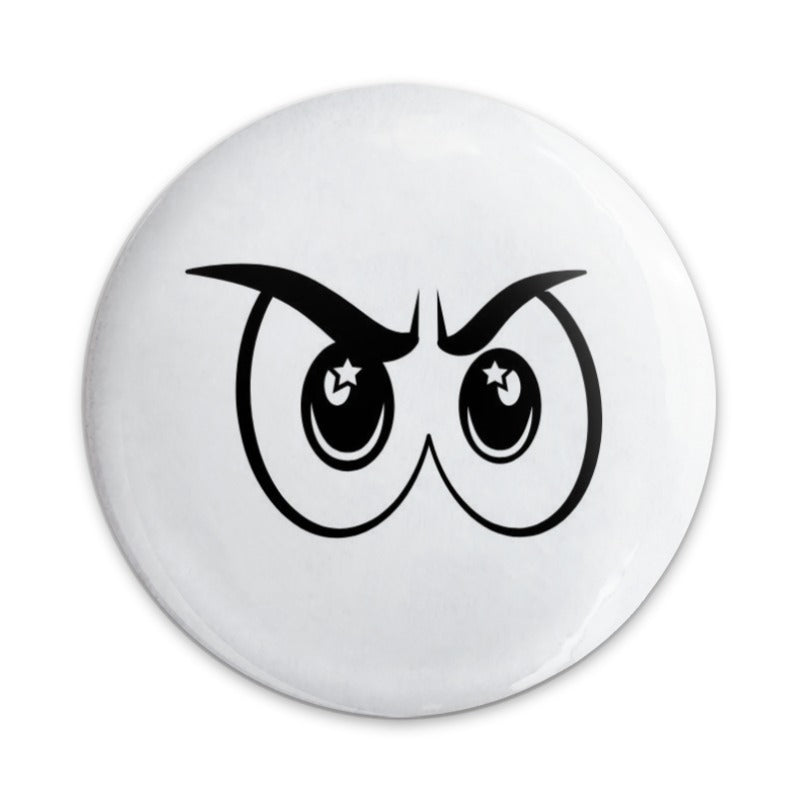 Cartoon Owl Eyes Pinback Button, Cute Animal Pin, Whimsical Badge, Star Eyes Button, Funny Gift Idea, Unique Accessories, Expressive Style - Tawshia