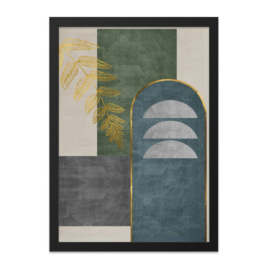 Geometric Wall Art, Abstract Leaf Print, Modern Art Print, Minimalist Home Decor, Contemporary Wall Decor, Arched Shapes Wall Art - Tawshia