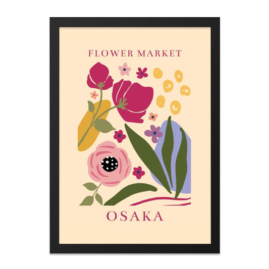 Flower Market Osaka Wall Art, Floral Wall Decor, Abstract Flowers Print, Botanical Wall Hanging, Art Print, Home Decor - Tawshia