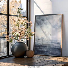 Moody Sky Wall Art, Abstract Seascape Print, Coastal Art, Minimalist Art, Atmospheric Artwork, Home Decor, Nature Painting, Calming - Tawshia