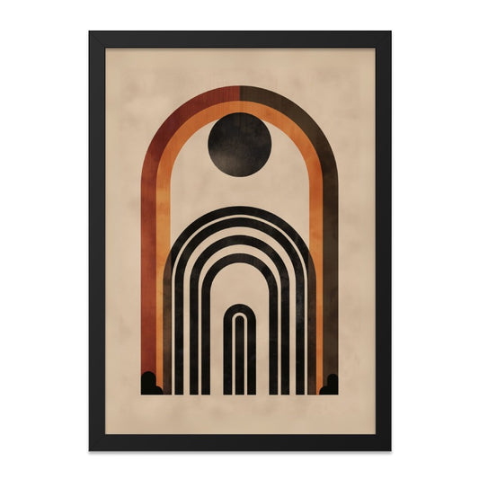 Geometric Wall Art, Minimalist Print, Abstract Arches Poster, Retro Home Decor, Boho Wall Hanging, Modern Art Print, Framed Wall Art - Tawshia