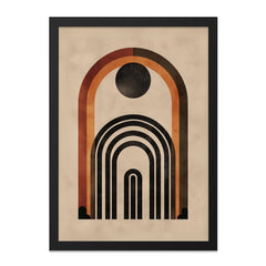 Geometric Wall Art, Minimalist Print, Abstract Arches Poster, Retro Home Decor, Boho Wall Hanging, Modern Art Print, Framed Wall Art - Tawshia