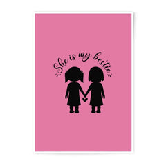 She is My Bestie Print, Photographic Prints, Best Friend Art, Friendship Gift, Sisters Print, Girls Room Decor, BFF Poster, Gift for Her - Tawshia