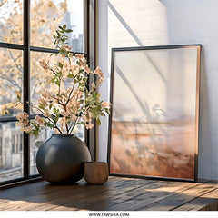 Abstract Landscape Wall Art, Neutral Tones Artwork, Modern Home Decor, Coastal Wall Decor, Calming Wall Hanging - Tawshia