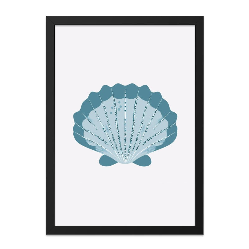 Seashell Wall Art, Ocean Decor Print, Coastal Art, Beach House Wall Decor, Blue Shell Print, Nautical Wall Art, Sea Life Art, Home Decor - Tawshia