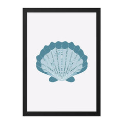 Seashell Wall Art, Ocean Decor Print, Coastal Art, Beach House Wall Decor, Blue Shell Print, Nautical Wall Art, Sea Life Art, Home Decor - Tawshia