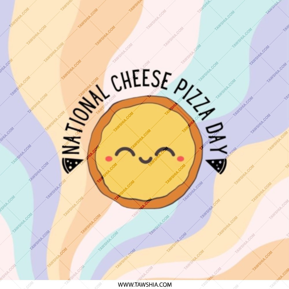 National Cheese Pizza Day Pocket Mirror, Cute Foodie Gift, Kawaii Style Mirror, Unique Mirror for Makeup, Pizza Lover Mirror - Tawshia