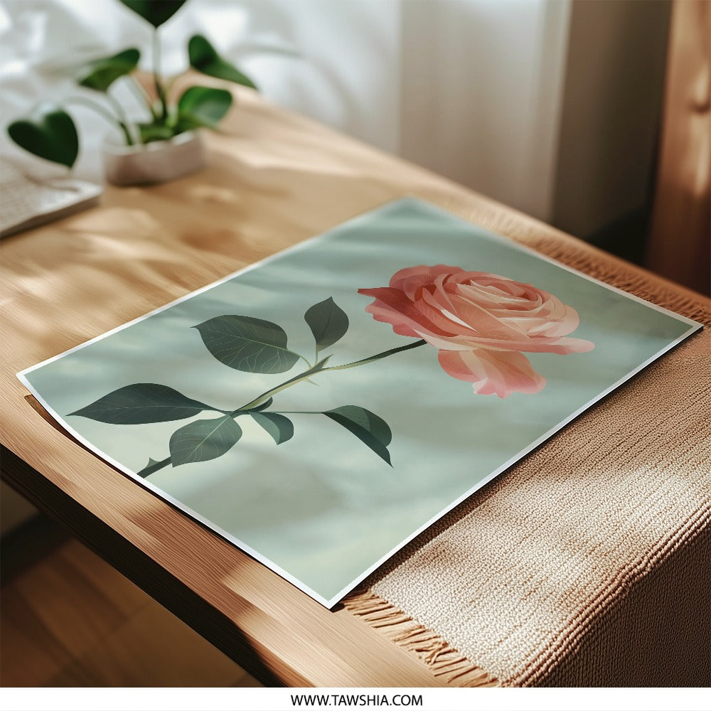 Peach Rose Photographic Print, Floral Wall Art, Botanical Decor, Elegant Rose Art, Flower Photography, Home Decor, Gift Idea - Tawshia