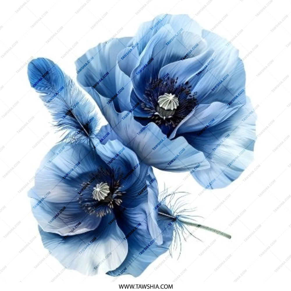 Blue Poppy Pinback Button, Floral Pin, Flower Button, Gift Idea, Aesthetic Button, Nature Inspired, Trendy Pin, Poppies Pinback Button - Tawshia