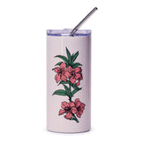 Floral Tumbler, Peach Blossom Tumbler, Flower Tumbler, Botanical Tumbler, Pink Flower Tumbler, Gifts for Her, Gift for Mom - Tawshia
