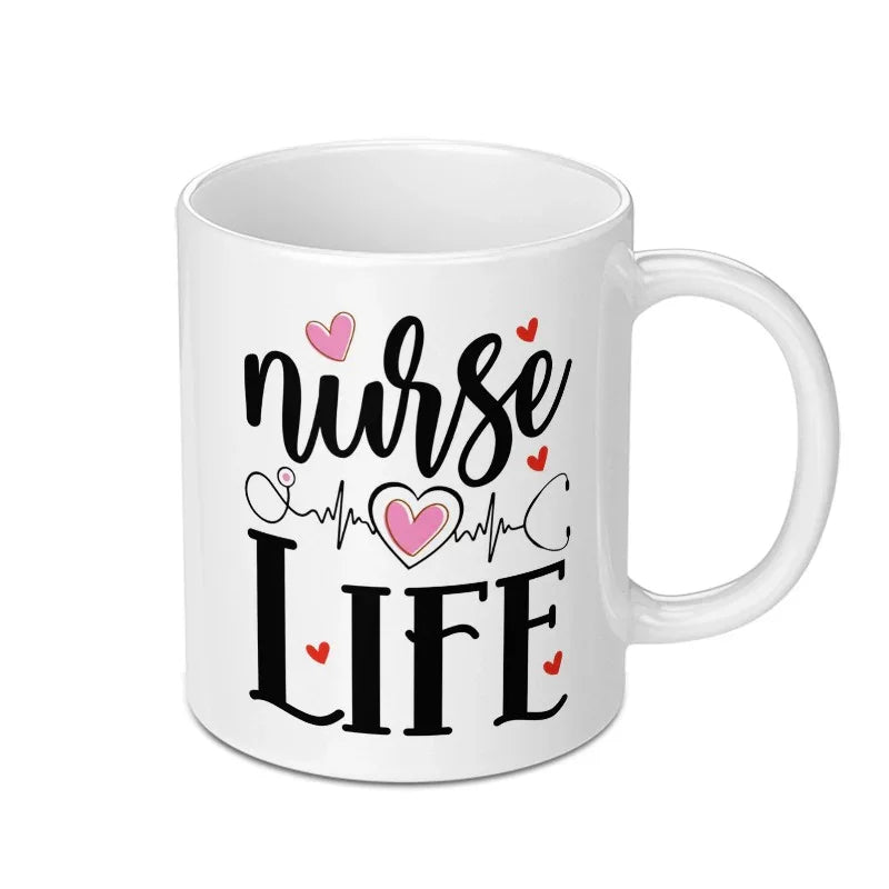 Nurse Life Mug, Heartbeat Mug, Nurse Gift Idea, Coffee Mug Gift, Thank You Nurse Mug, Appreciation Mug, Nursing Student, Medical Gift - Tawshia