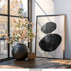 Abstract Stones Wall Art, Modern Art Print, Minimalist Art, Black and White Decor, Home Decor, Wall Decor, Framed Art, Housewarming Gift - Tawshia