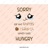 Sorry When Hungry Mouse Pad, Funny Apology Office Decor, Kawaii Desk Accessories, Cute Hungry Regret Gift Idea, Work From Home Mousepad - Tawshia