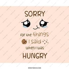 Sorry When Hungry Mouse Pad, Funny Apology Office Decor, Kawaii Desk Accessories, Cute Hungry Regret Gift Idea, Work From Home Mousepad - Tawshia