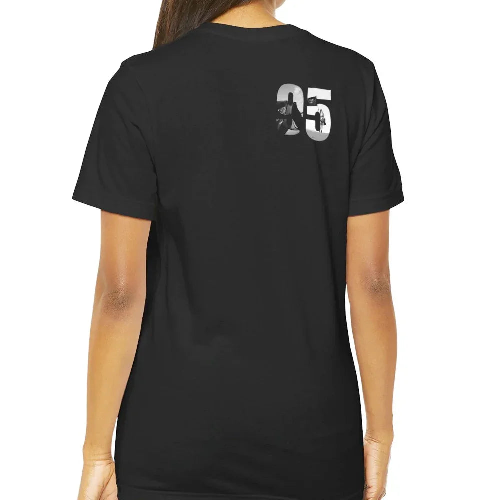 Modern Black T-shirt with Bold Number 95 Design product type
