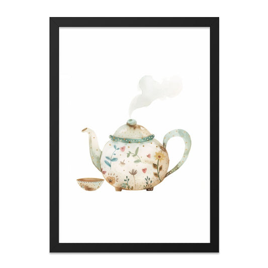 Watercolor Teapot Wall Art, Floral Tea Pot Print, Kitchen Decor, Whimsical Art, Teacup Illustration, Tea Party Art, Home Decor, Wall Hanging - Tawshia