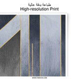 Abstract Geometric Photographic Print, Modern Art Print, Gray and Gold Art, Minimalist Wall Decor, Home Decor Art - Tawshia