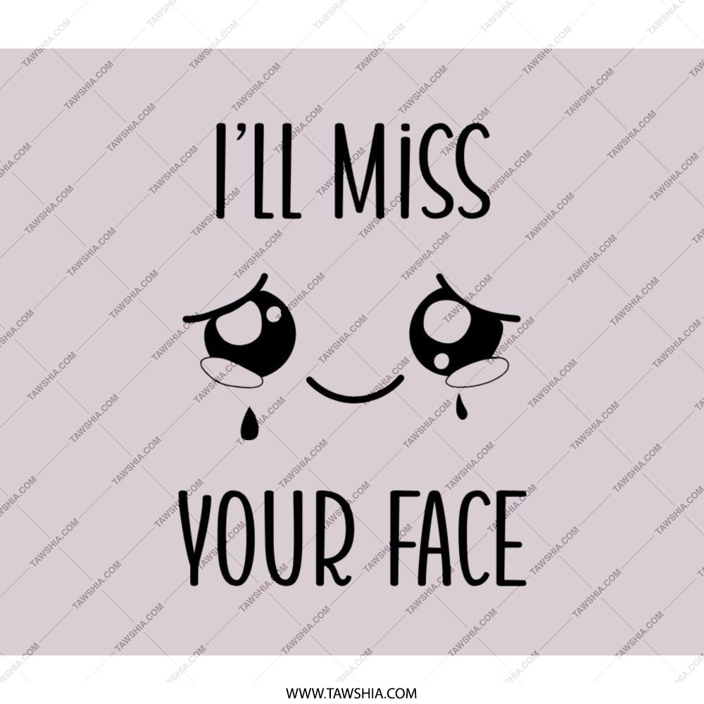 I'll Miss Your Face Backpack, Farewell Gift, Goodbye Present, Sad Emoji Backpack, Leaving Gift, Black Backpack - Tawshia