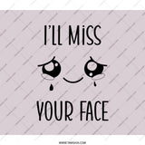 I'll Miss Your Face Backpack, Farewell Gift, Goodbye Present, Sad Emoji Backpack, Leaving Gift, Black Backpack - Tawshia