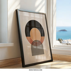 Modern Geometric Wall Art, Abstract Circle Print, Minimalist Artwork, Home Decor, Contemporary Design - Tawshia