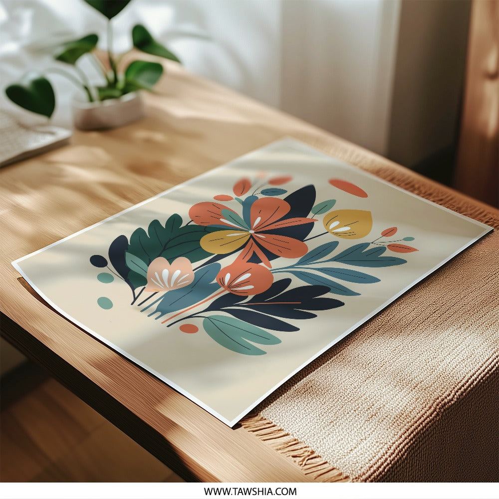 Floral Photographic Print, Botanical Wall Art, Flower Illustration, Modern Home Decor, Floral Art Print, Scandinavian Design - Tawshia