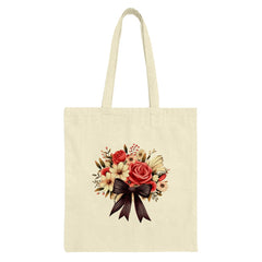 Floral Bouquet Tote Bag, Rose Design, Flower Bouquet, Romantic Gift, Botanical Art, Chic Tote, Everyday Bag, Elegant Fashion - Tawshia