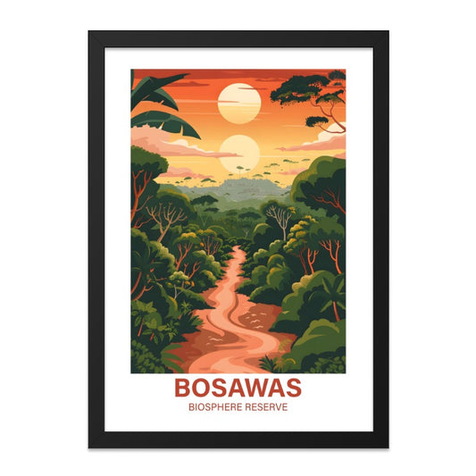 Bosawas Biosphere Reserve Wall Art, Jungle Landscape Print, Sunset Forest Decor, Nature Illustration, Modern Home Art, Tropical Forest - Tawshia