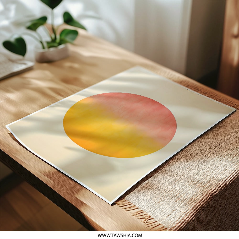 Sunset Photographic Print, Abstract Circle Art, Modern Wall Decor, Minimalist Print, Warm Tones Print, Home Decor, Art Print - Tawshia