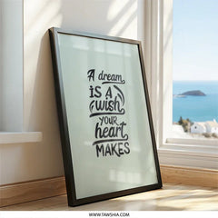Dream Wish Wall Art, Heart Makes Quote, Inspirational Saying, Typography Art Print, Motivational Poster, Home Decor, Gift Idea - Tawshia