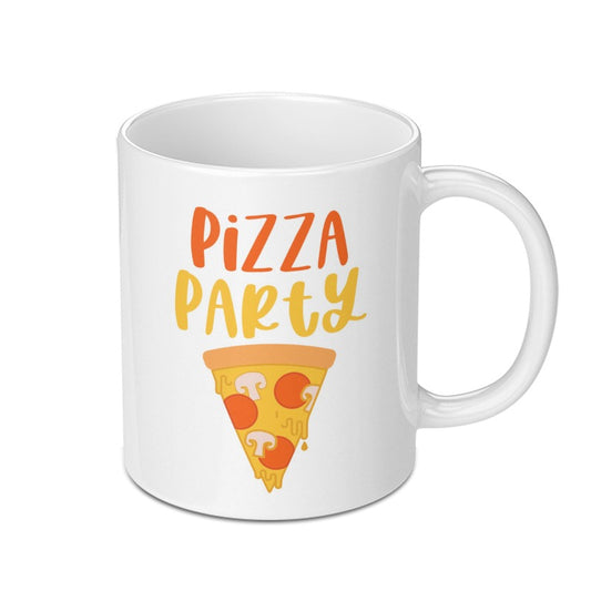 Pizza Party Mug, Foodie Gift, Fun Novelty Cup, Pizza Lover Present, Cute Graphic Design, Office Coffee Mug, Unique Gift Idea - Tawshia