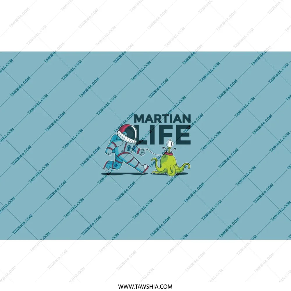 Martian Life Astronaut and Alien Graphic Apparel product