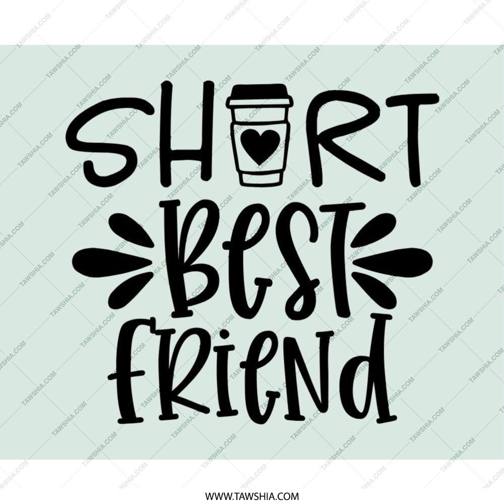 Short Best Friend Coffee Mouse Pad, Cute Friendship Gift, Funny Office Decor, Bestie Gift, Computer Accessory, Desk Mat - Tawshia
