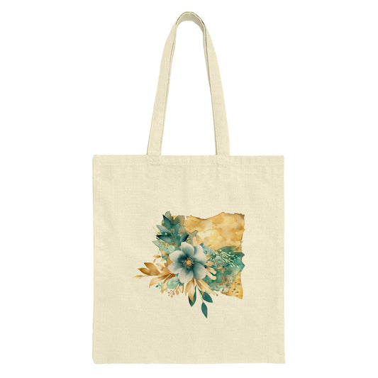 Floral Watercolor Tote Bag, Elegant Flower Bag, Aesthetic Tote, Botanical Art Tote Bag, Gift for Her, Stylish Canvas Tote, Everyday Tote Bag - Tawshia