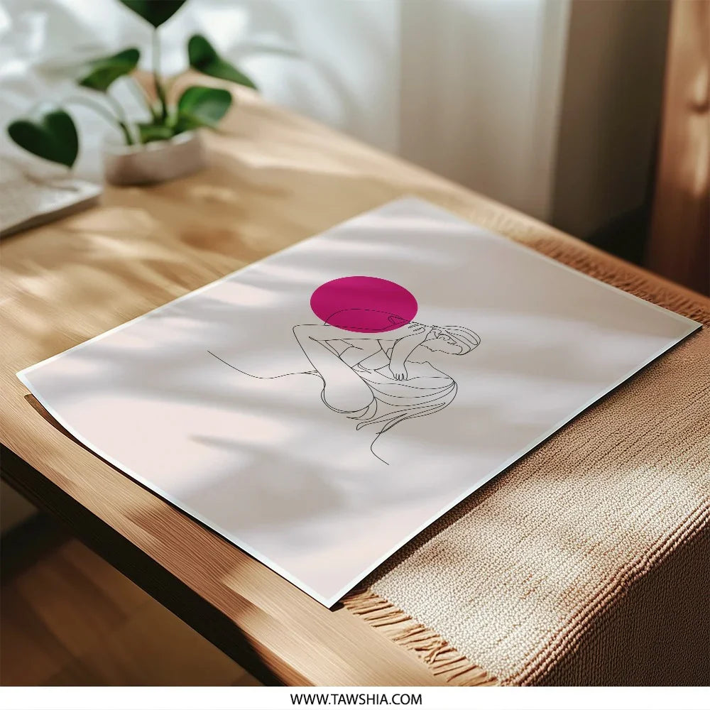 Mother and Child Print, Line Art Photographic Prints, Minimalist Art, Mom and Baby, Modern Wall Art, Nursery Decor, Gift for Mom - Tawshia