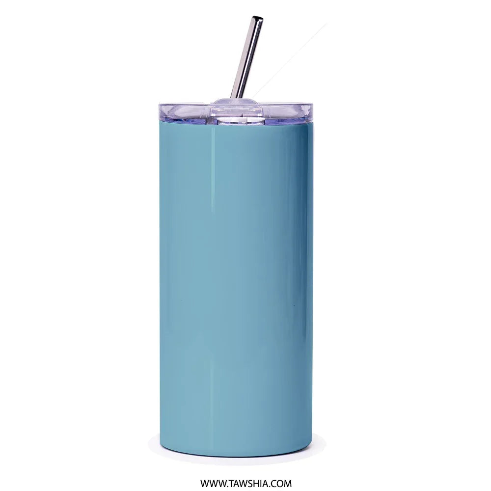 Sleek Blue Tumbler With Straw for Hydration Drinkware Product