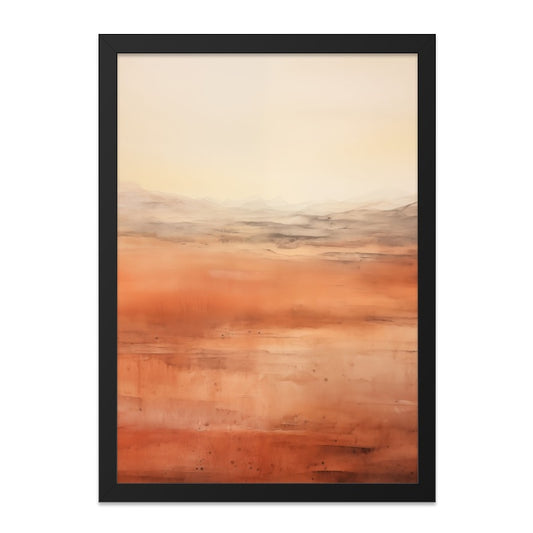 Abstract Desert Landscape Wall Art, Orange Watercolor Painting, Modern Home Decor, Atmospheric Print, Earth Tones Artwork - Tawshia
