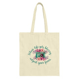 Floral Camera Tote Bag, Inspirational Quote Tote, Adjust Your Focus, Photography Lover Gift, Cute Tote Bag, Everyday Bag, Stylish Tote Bag - Tawshia