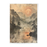 Moonlit Lake Photographic Print, Misty Mountain Art, Nature Reflection, Zen Landscape, Atmospheric Wall Decor, Serene Home Art, Fine Art - Tawshia