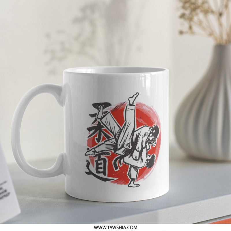 Judo Artwork White Ceramic Mug for Martial Arts Fans product