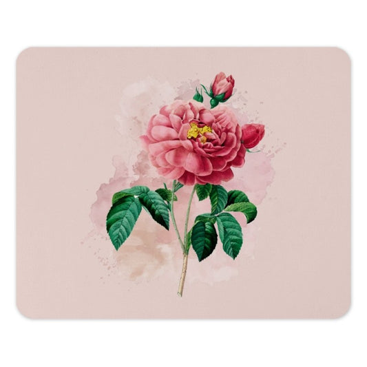Rose Mouse Pad, Floral Mousepad, Botanical Decor, Desk Accessories, Pink Rose Art, Watercolor Flower, Office Gift, Elegant Desk Mat - Tawshia