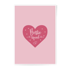 Bestie Squad Print, Pink Heart Art, Friendship Photo, Best Friend Decor, Cute Wall Art, Photographic Prints, Gift for Bestie - Tawshia